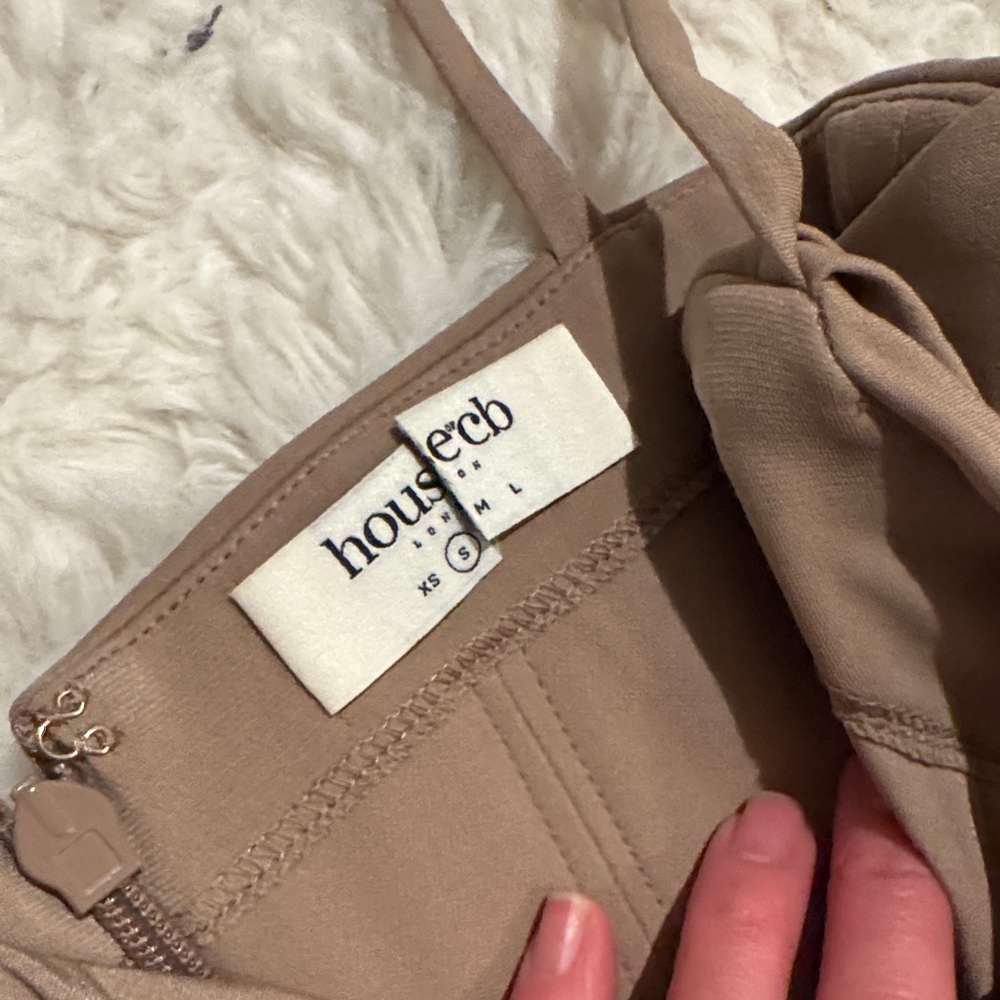 House of CB Taupe Maxi Dress milena almond small mermaid - Picture 9 of 9